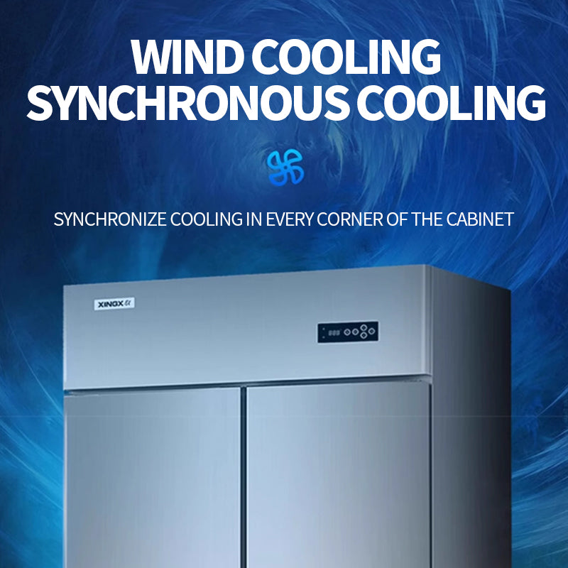 Six door dual machine dual temperature cabinet