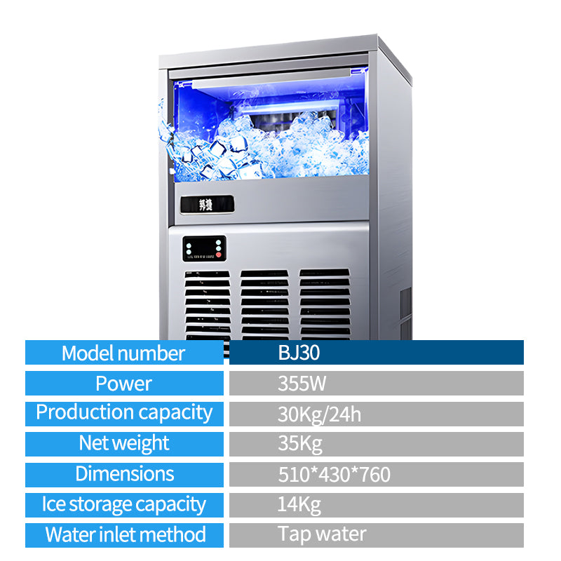Bangjie 30kg stainless steel ice maker
