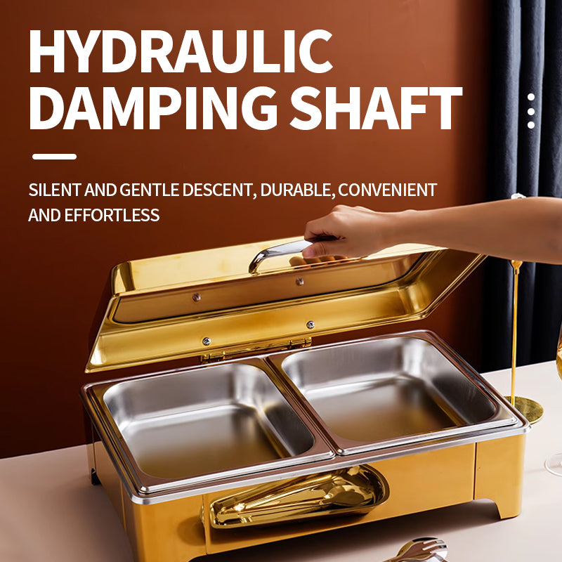 Circular hydraulic glass cover visible dining stove high foot (gold)