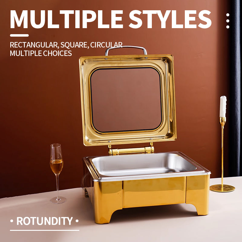 Square hydraulic glass cover visible dining stove high foot (gold)