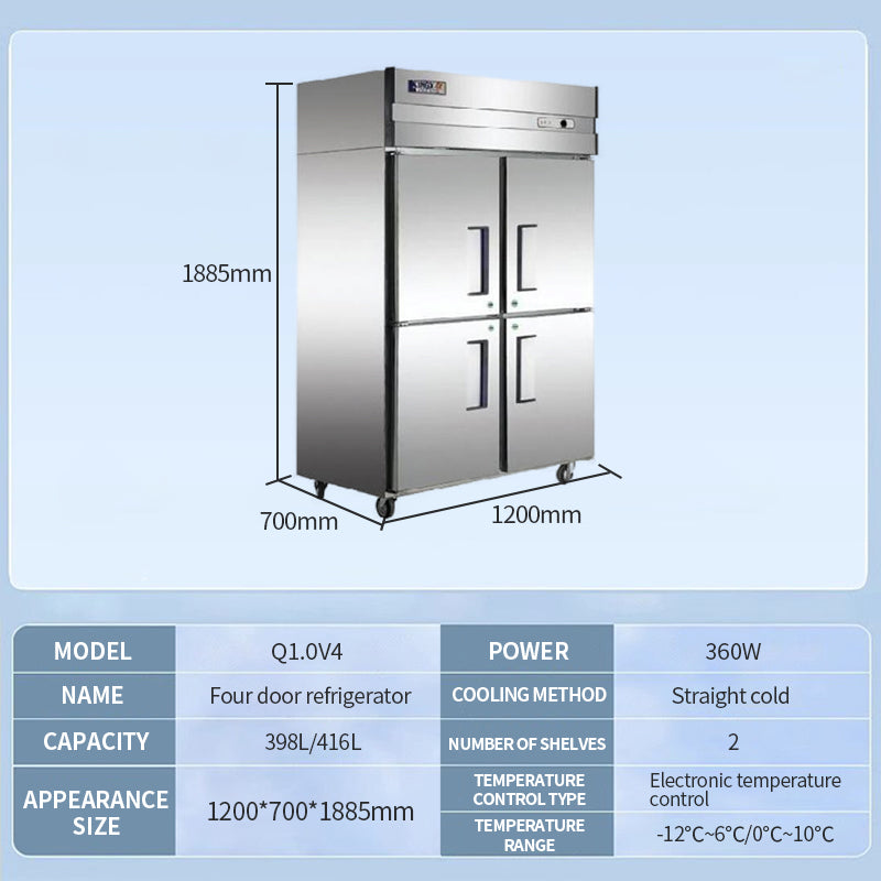 Four door dual machine dual temperature cabinet
