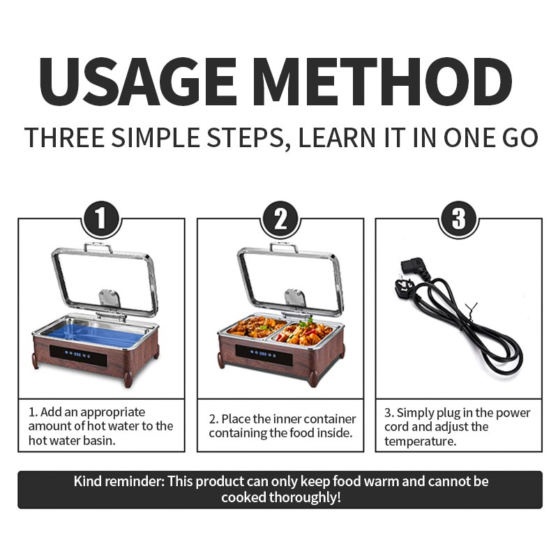 Square electric digital display wood grain dining stove