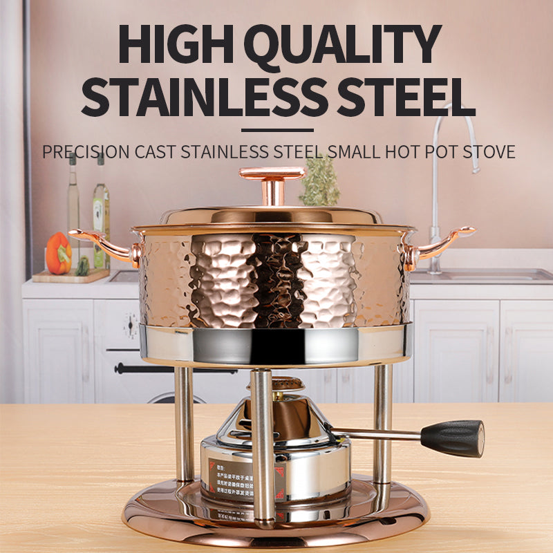Rose Gold Three-Layer Steel Inflatable Hotpot Set