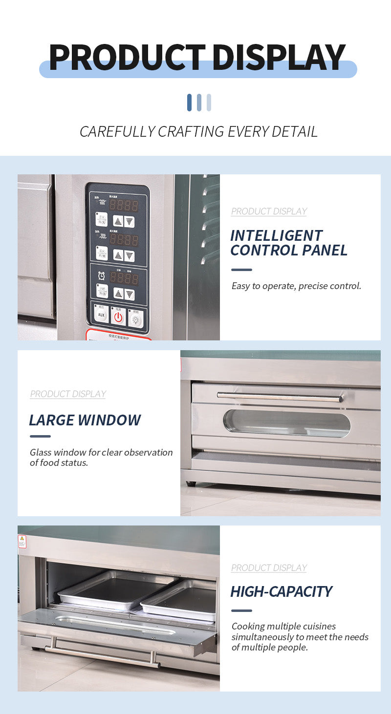 Single Deck 2 Trays Oven Bakery Kitchen Baking for Bread Pizza