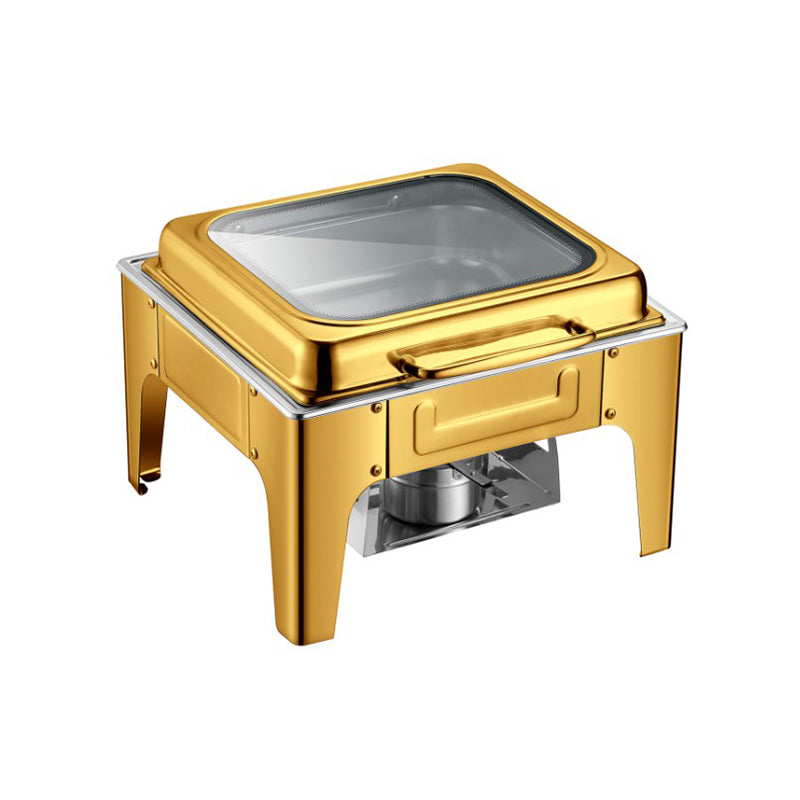 Square hydraulic glass cover visible dining stove high foot (gold)