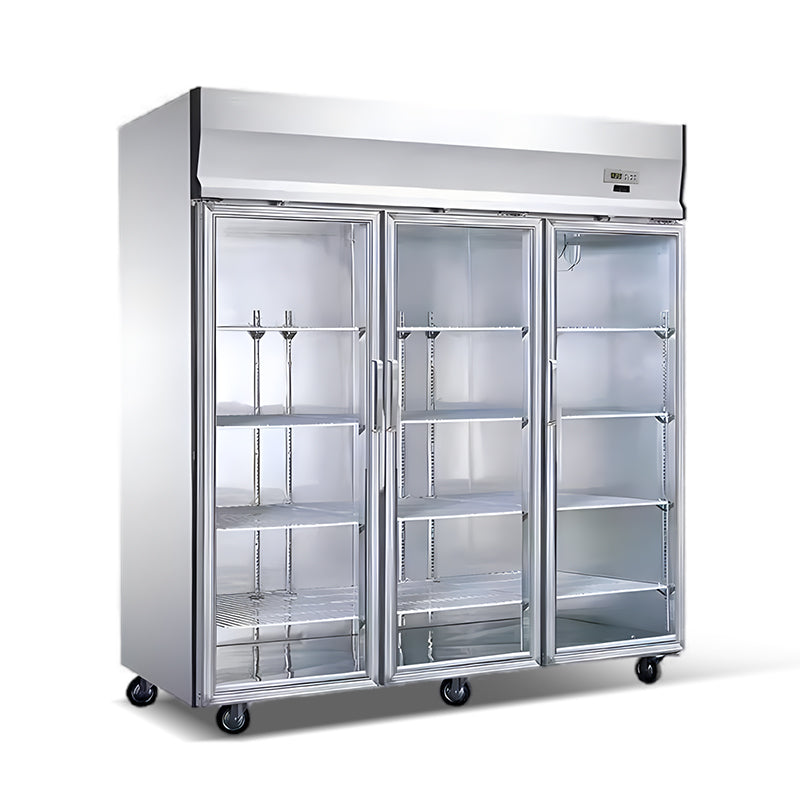 Three door glass display cabinet (copper)