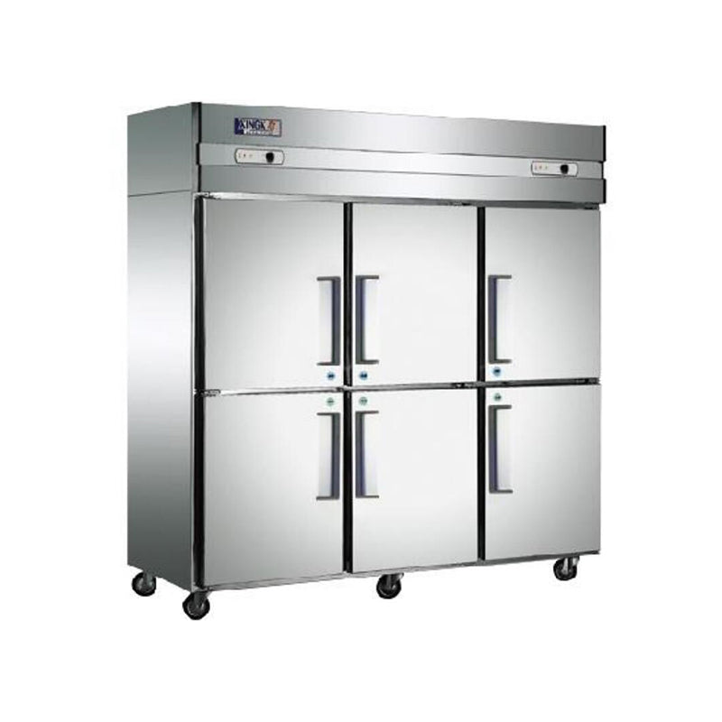Six door dual machine dual temperature cabinet