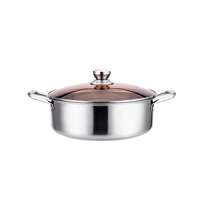 30cm double-ear stainless steel extra-thick hot pot
