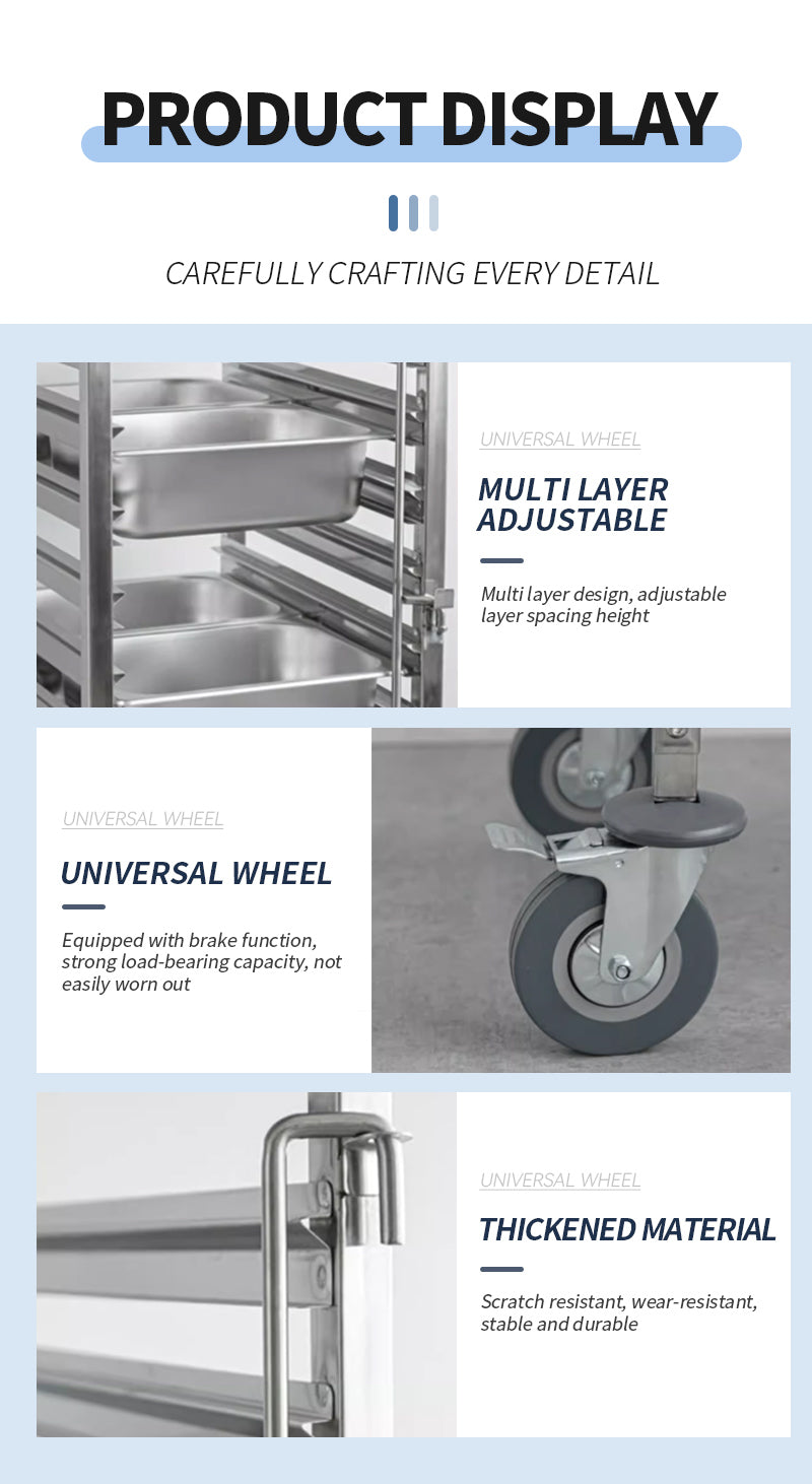 Heavy-Duty Stainless Steel GN Pan Cart (15-Tier)