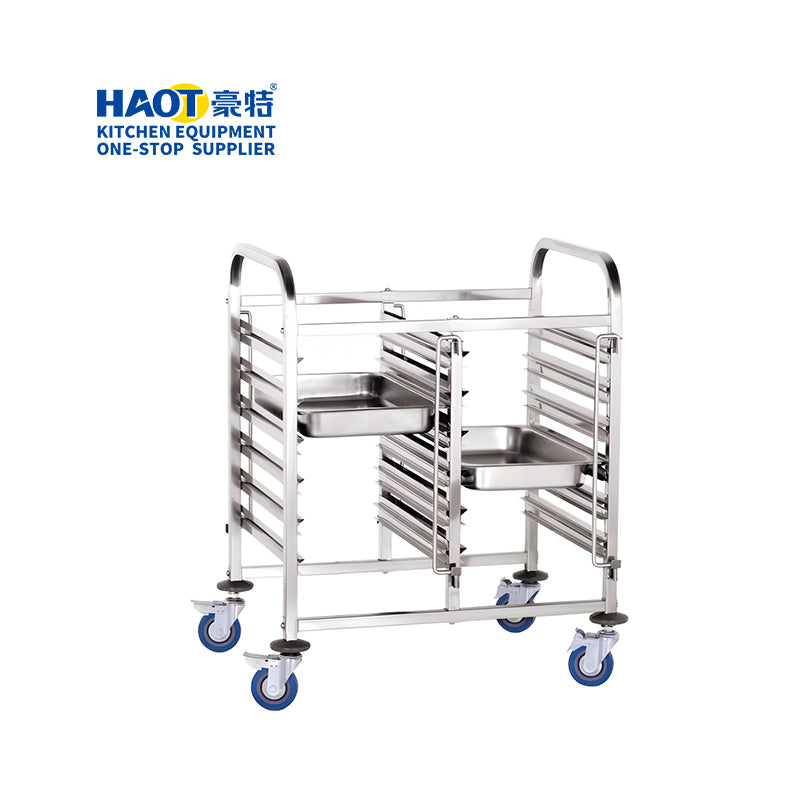 Commercial Stainless Steel GN Double-Tier Pan Cart (6-Tier/12-Pan Capacity)