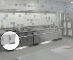 Stainless steel plinth for cooking appliances