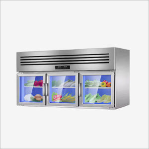 Wall-mounted refrigerated shelves