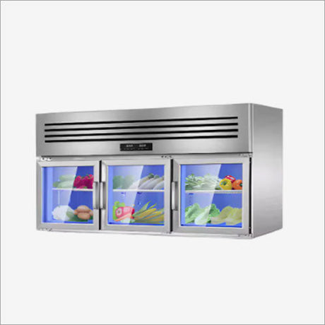 Wall-mounted refrigerated shelves