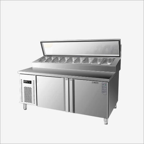 With refrigerated display case - stainless steel lid
