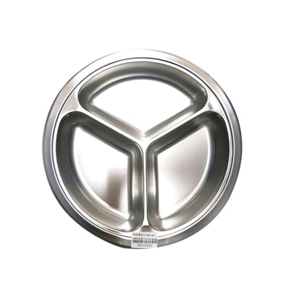 Extra deep circular three grid fast food plate