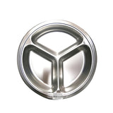 Extra deep circular three grid fast food plate