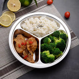 Extra deep circular three grid fast food plate