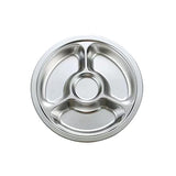 Extra deep circular four grid fast food plate
