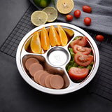 Extra deep circular four grid fast food plate