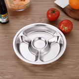 Extra deep circular four grid fast food plate