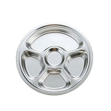 Extra deep circular four grid fast food plate