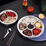 Extra deep circular four grid fast food plate