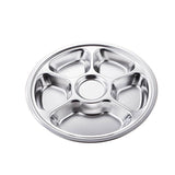 Extra deep circular six grid fast food plate