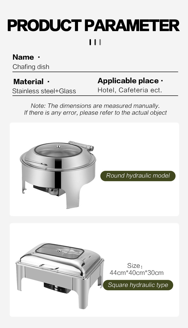 Stainless Steel Buffet Round Food Warmer Chafing Dish