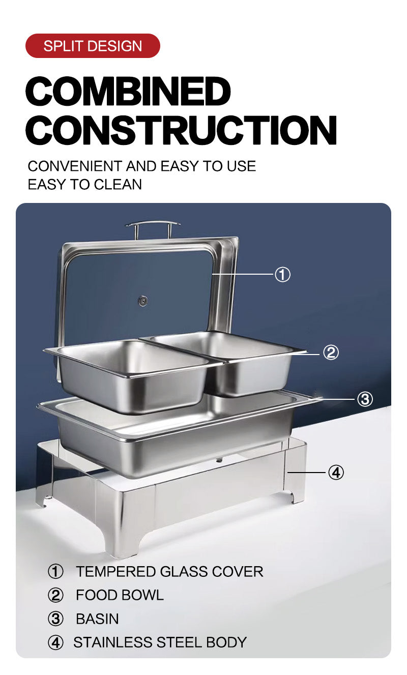 Stainless Steel Buffet Round Food Warmer Chafing Dish