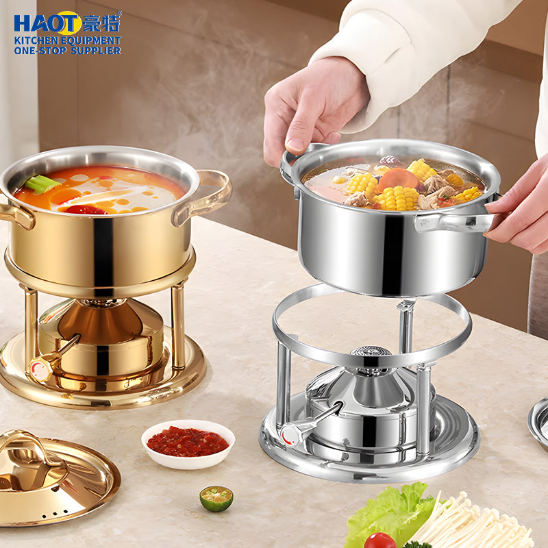 16cm Stainless steel one person Swiss hotpot (oil tank type)