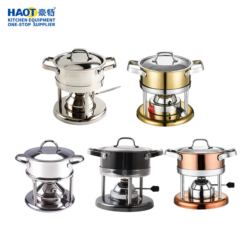 16cm Stainless steel one person Swiss hotpot (oil tank type)