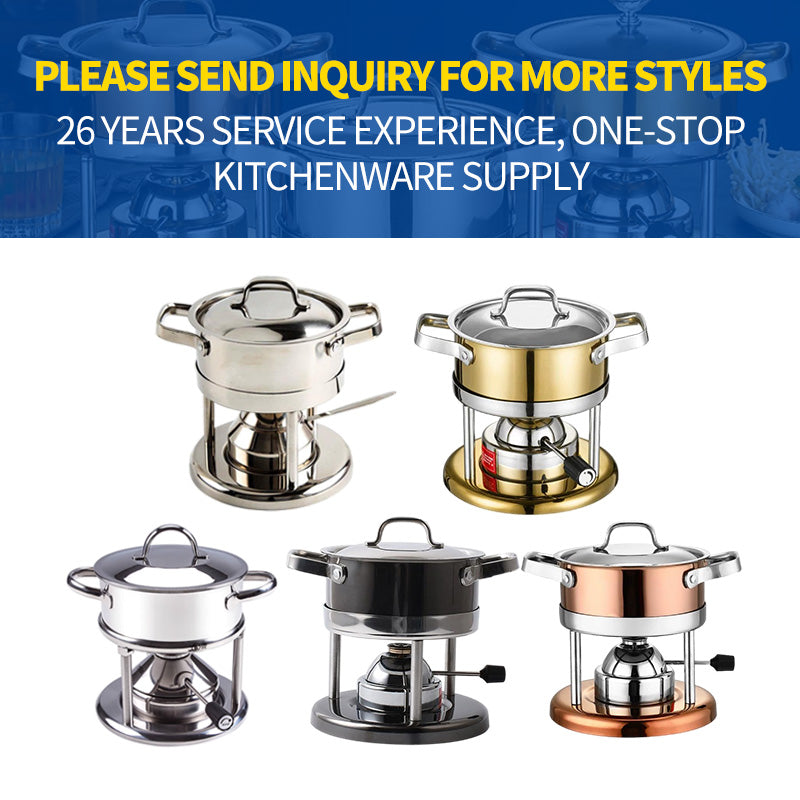 16cm Stainless steel one person Swiss hotpot (oil tank type)