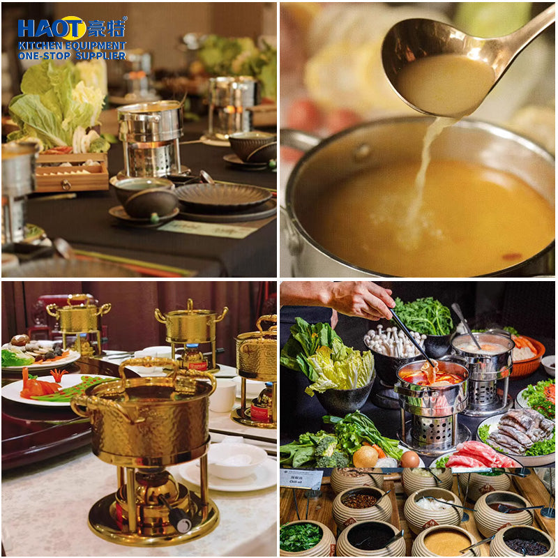 16cm Stainless steel one person Swiss hotpot (oil tank type)