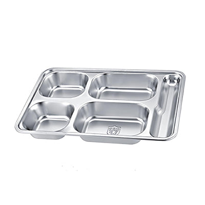 Extra large five compartment fast food plate (uncovered)
