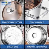 20cm steel diamond double ear steaming soup pot