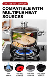 20cm steel diamond double ear steaming soup pot