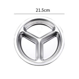 22cm round three grid fast food plate