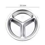26cm Three Grid Round Plate