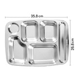 Big Six Grid 304 Stainless Steel Fast Food Plate