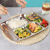 Big Six Grid 304 Stainless Steel Fast Food Plate