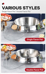 30cm 304 Stainless Steel "UFO" Soup Pot with Glass Lid