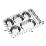 Six grid 304 stainless steel fast food plate