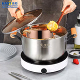 Shide 20cm Stainless Steel Soup Pot with Wooden Handles