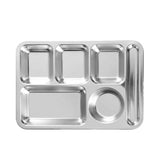 Deepen the new six grid 304 stainless steel fast food plate (35.5 * 25.5)