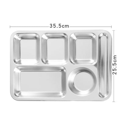 Deepen the new six grid 304 stainless steel fast food plate (35.5 * 25.5)