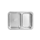 Chinese 304 stainless steel fast food plate, small 2 compartments
