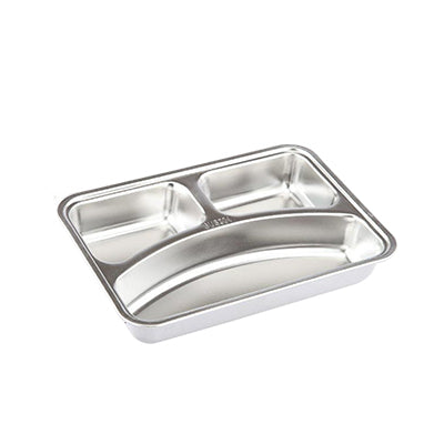 Chinese 304 stainless steel fast food plate, small 3 compartments