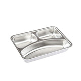 Chinese 304 stainless steel fast food plate, small 3 compartments