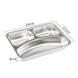 Chinese 304 stainless steel fast food plate, small 3 compartments