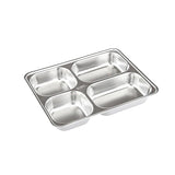 Chinese 304 stainless steel fast food plate with five large compartments